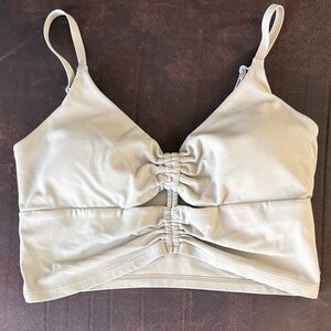 Ruched light green Athleta sports bra